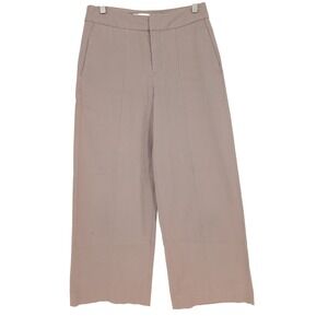 Everlane Wide Leg Structured Crop Pant Women 0 Khaki High Rise Cotton Minimalist